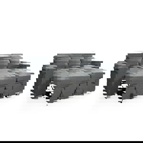 Furnishings For Less Astrix Grey Fabric Universal Corner 3-4 Seater Sofa Bed