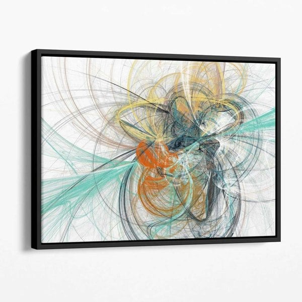 Artze Wall Art Abstract Mint Green and Grey Mixed Media Canvas Wall Art
