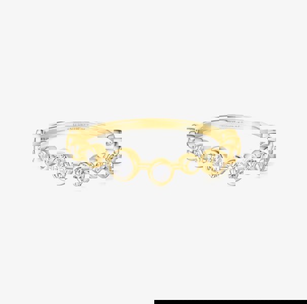 Ania Haie Miss Dainty 14ct Gold Plated Cubic Zirconia Zig-Zag Ring R065-01G