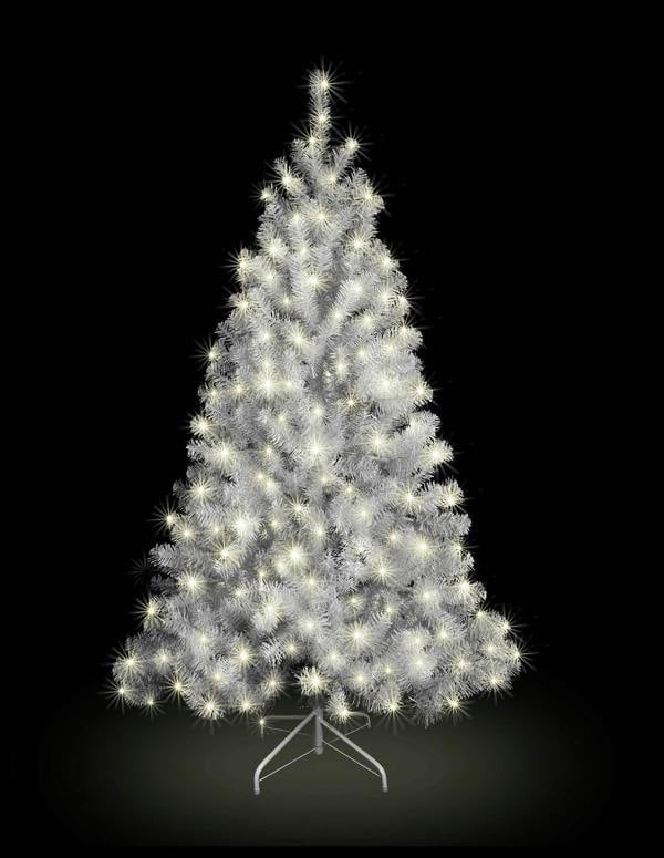 4ft to 12ft Pre-Lit White Alaskan Pine Christmas Trees with Warm White LEDs image 1