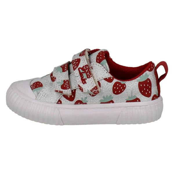 Clarks Girls Clarks Canvas Metallic Strawberry Design Shoes Foxing Fraise