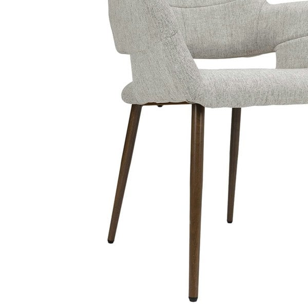 Set of 2 Grey Linen Dining Chair with Metal Legs Dining Chairs Living and Home