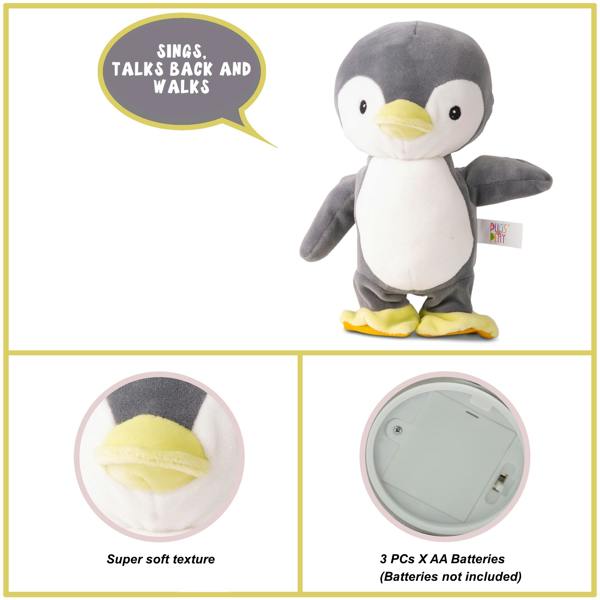 Pugs at Play Snowy Walking & Talking Penguin Interactive Plush Toy