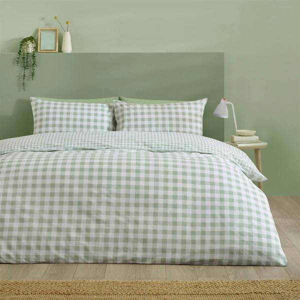 Bamford Gingham Check Green Duvet Cover Set