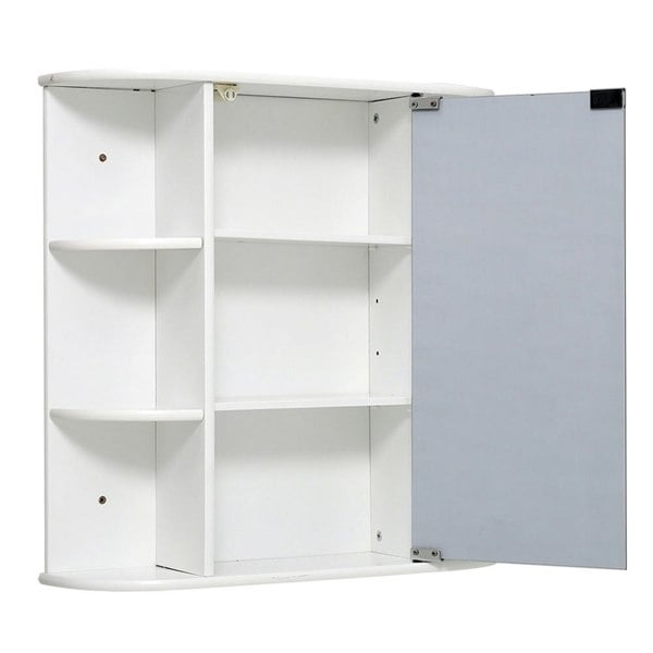 Bathroom Mirror Cabinets Wall Mounted One Door Storage Shelves Furniture White Bathroom Mirrors Living and Home
