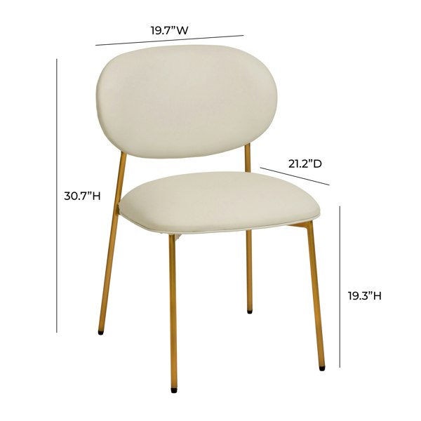 Furniture Edit McKenzie Cream Vegan Leather Stackable Dining Chair - Set of 2