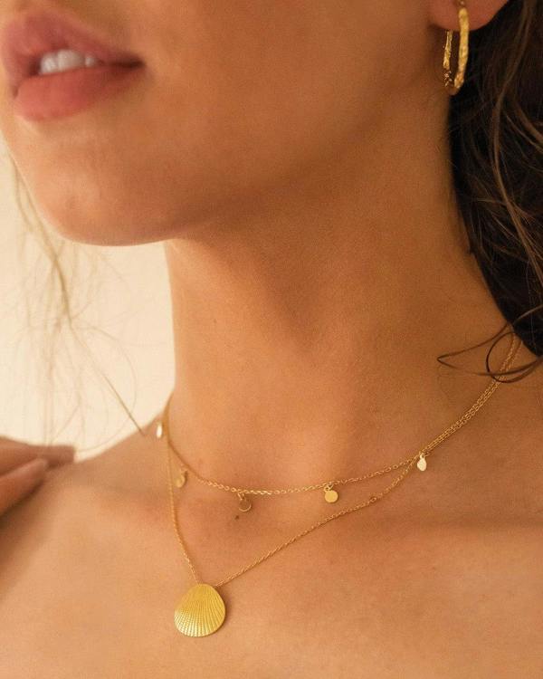 Dainty 18K Gold Shell Clam Necklace - Necklaces - Elk & Bloom