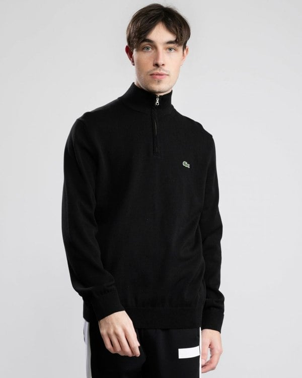 Lacoste Half Zip Logo Mens Sweatshirt - Black 031