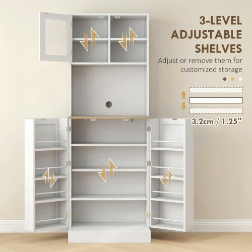 Wyld Haus Tabetti Wooden White 2 Part Kitchen Storage Cabinet
