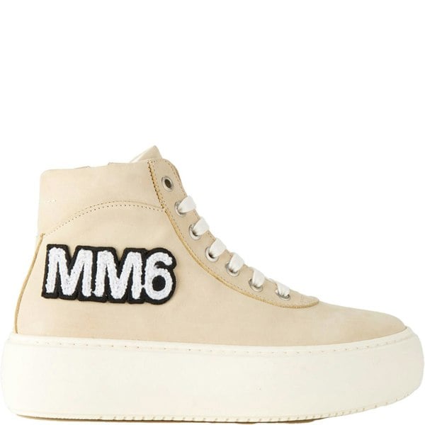 MM6 Unisex Kids MM6 Logo Zip Up Laced Off in White
