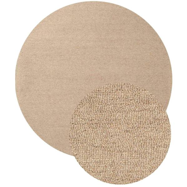 Fine Boucle Wool Rug Knots Beige, textured design, heat insulting, sound-absorbing rug.
