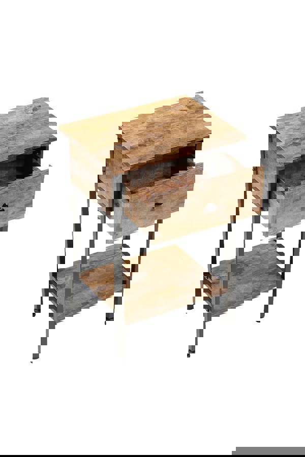 Living and Home Industrial Side Table with Drawer