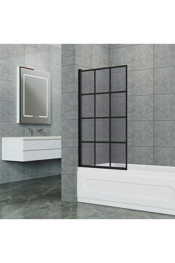 Living and Home 4mm Thickness Tempered Glass Shower Screen