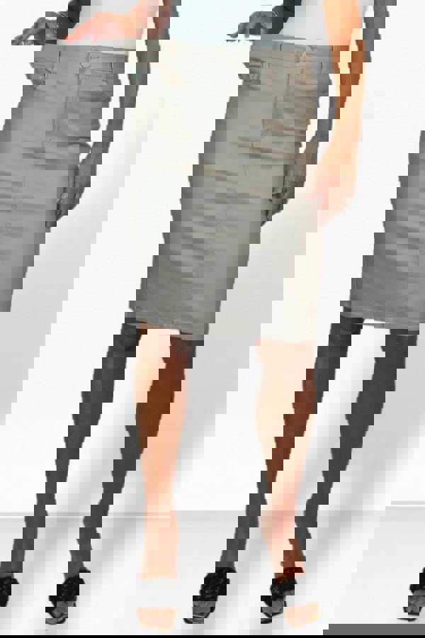 Paulo Due Women's Faux Leather Knee Length Skirt