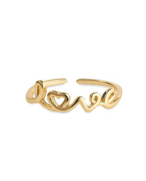14K Gold Promise Love Stacking Ring - Rings - Elk & Bloom