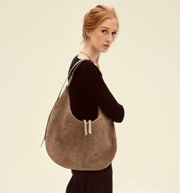 Apatchy London The Nora Mushroom Suede Bag