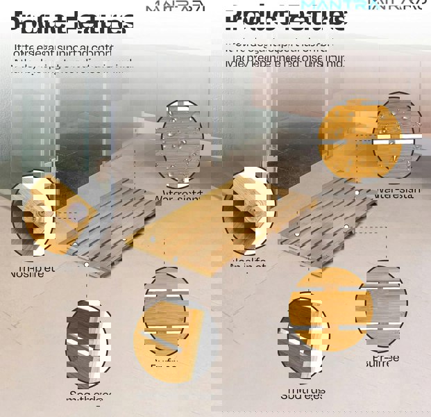 MANTRARAJ Bamboo Bathroom Duckboard Board Bath Shower For Bathroom Showers Bathtubs Floors Anti Slip Bath Mat