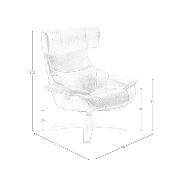 Angel Cerdá Chocolate Brown Leather Swivel Recliner Armchair 5022