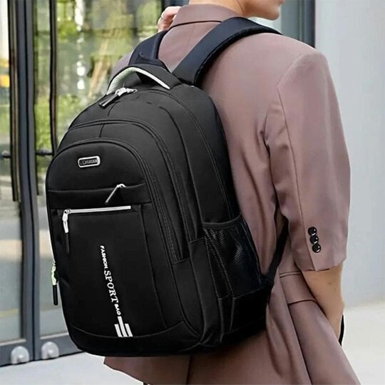 Havendro Black Backpack Rucksack Large Upgraded Mens Womens Bag Travel Work School Sports