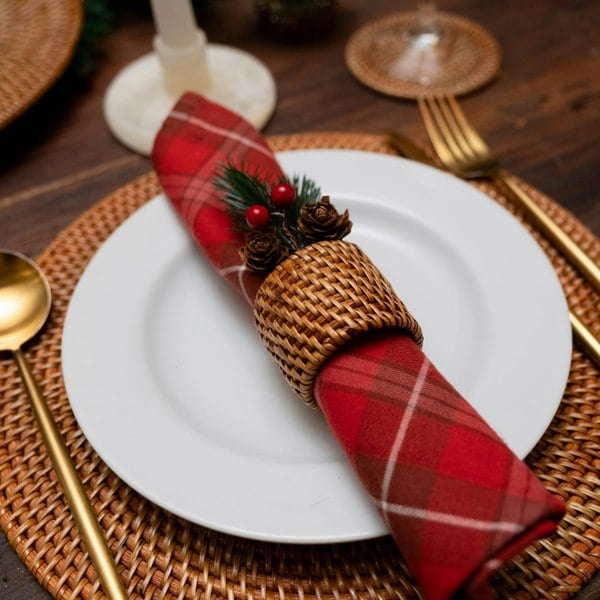 Round Wicker Napkin Rings In Four Colours - Coastal Villa Homeware