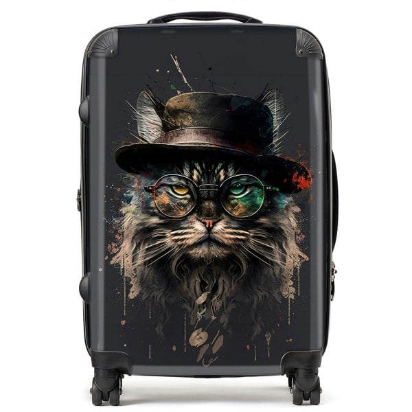 Warren Reed Maine Coon Cat With Glasses Splashart Suitcase