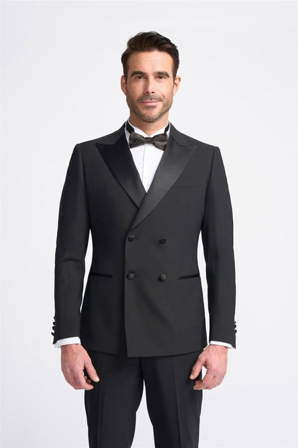 House of Cavani Aspen Black Double Breasted Blazer