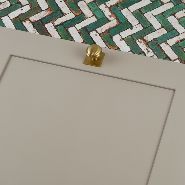 Handle & Home Satin Brass Round Knobs & Cup With Backplate