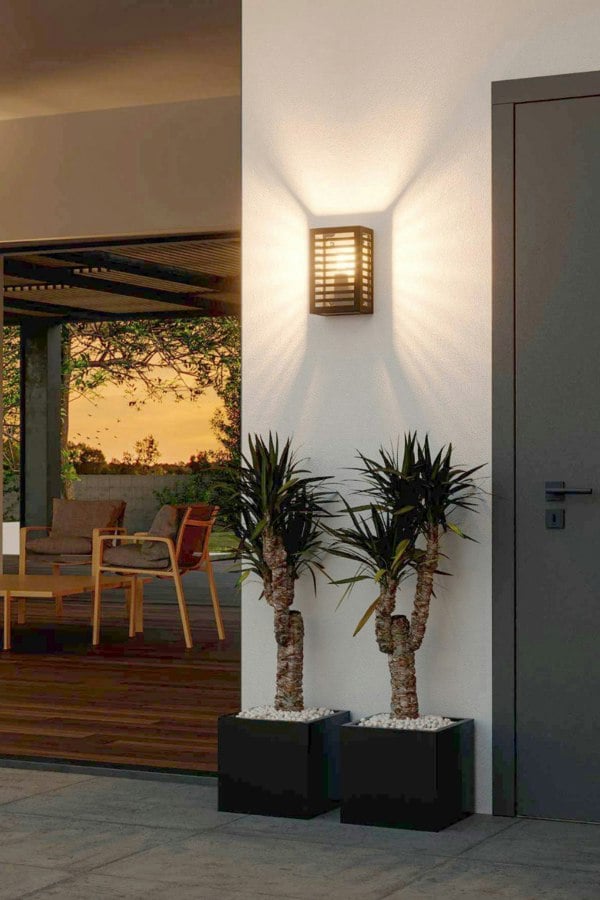 EGLO Alamonte 3 Black Caged Outdoor Wall Light