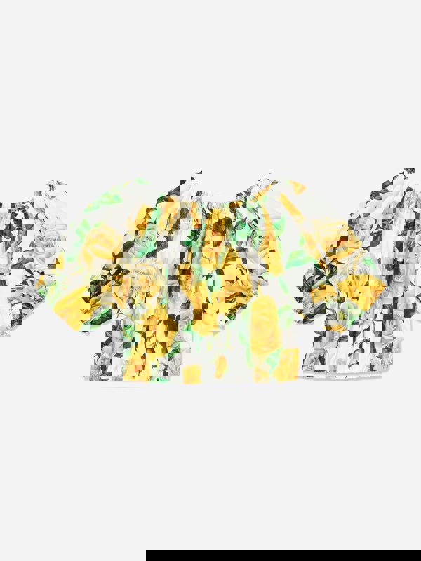 Dolce & Gabbana Kids Dolce & Gabbana Girls Rose Print Cropped Top in Multicolour