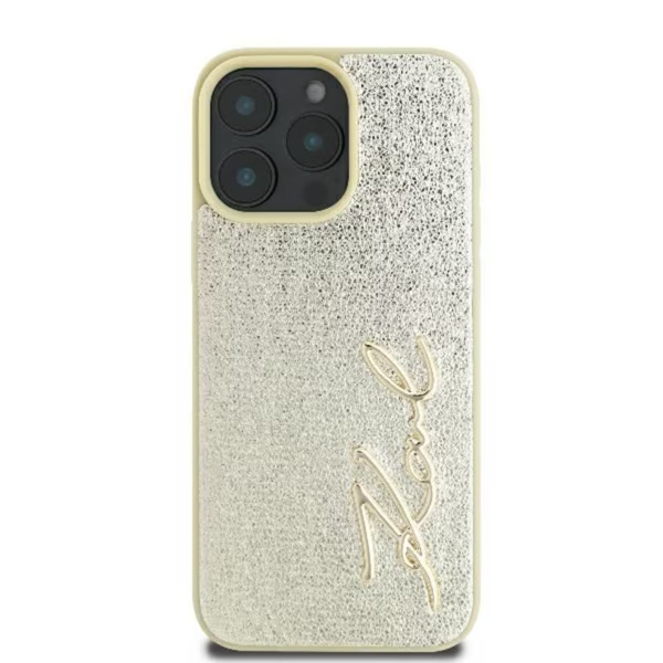 Karl Lagerfeld Metal Signature Case for iPhone 16 6.1" Gold - KLHCP16SPFMFBKMD