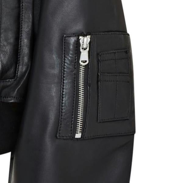 Infinity Leather Womens Oversized Leather MA-1 Bomber Jacket - Bozeman