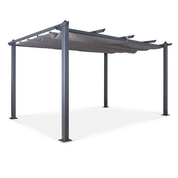 Oseasons Acorn Aluminium 4m Rectangular Pergola Gazebo in Grey