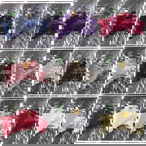 Anyhouz Pillowcase Violet Luxury Soft Natural Mulberry Silky Two Sided Satin Cover