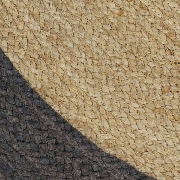Berkfield Handmade Rug Jute with Dark Grey Border 150 cm
