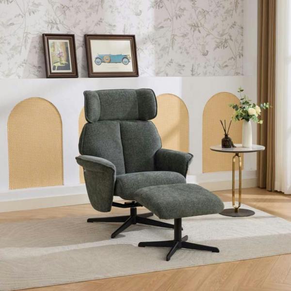 Oldbury Swivel Chair with Footstool