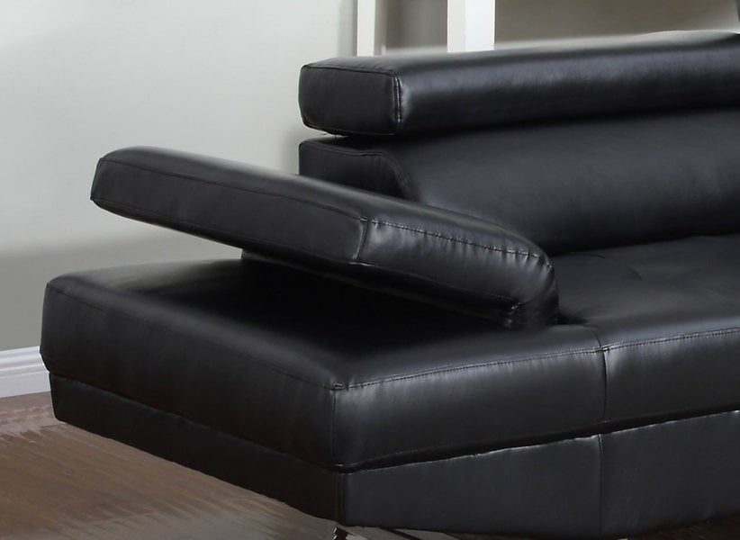 SQUAREBOXX Fidenza Leather Corner Sofa in Black