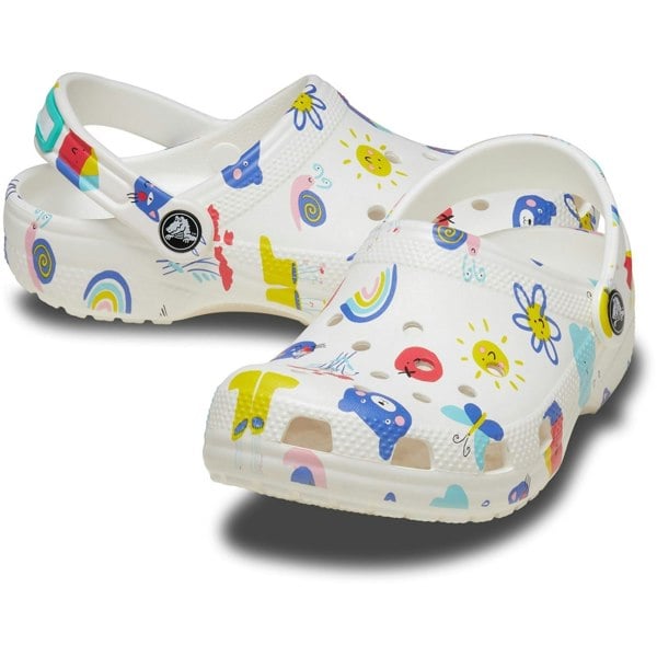 Crocs Classic Graphic Thermoplastic White/Multi Loafers