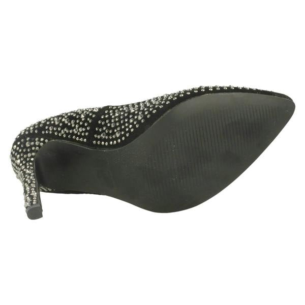 Anne Michelle Ladies Anne Michelle Diamante Court Shoes