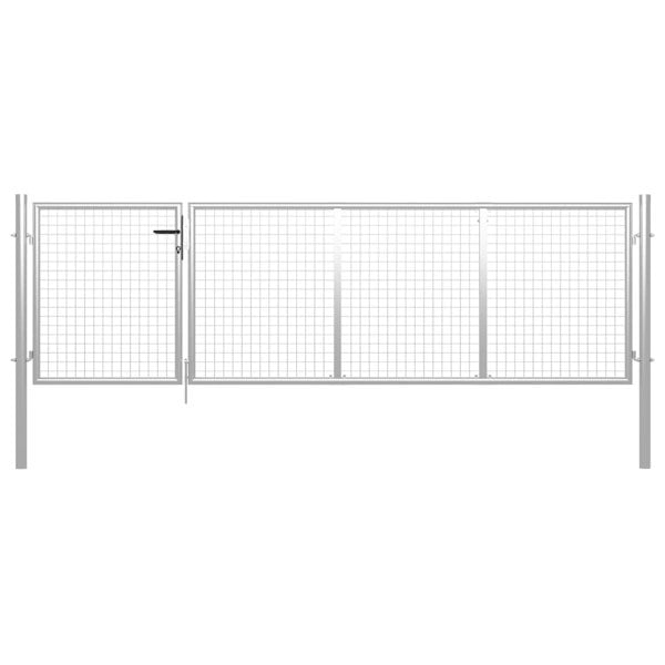 Berkfield Garden Gate Steel 350x100 cm Silver