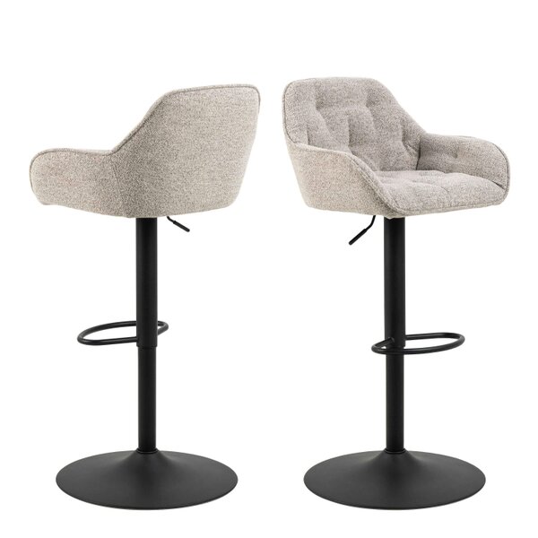 Wyld Haus Buttonfern Set of 2 Beige Diamond Upholstered Swivel Bar Stool