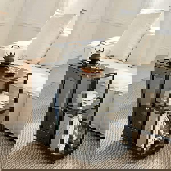 Aglaea Side Table With Storage, Black-Weilai Concept-Weilai Concept