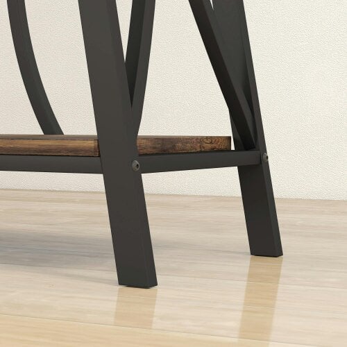 Wyld Haus Raneve Metal And Wooden Rustic Brown 2 Tier Industrial Console Table 120 x 30 x 80cm