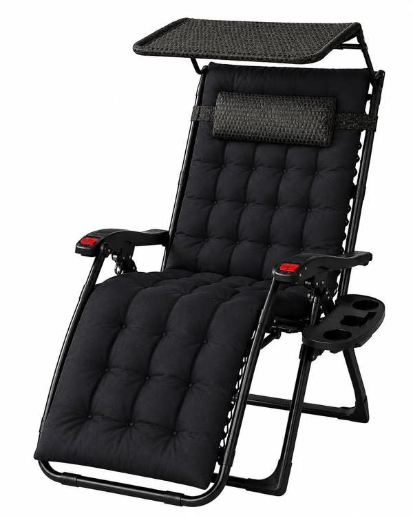 Groundlevel Luxury Gravity Chairs With Thick Cushion and Canopy - 2 Chairs
