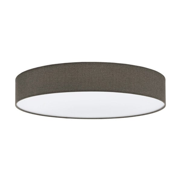Flush Ceiling Light Colour White Shade Brown White Fabric Linen Bulb E27 5x25W Loops