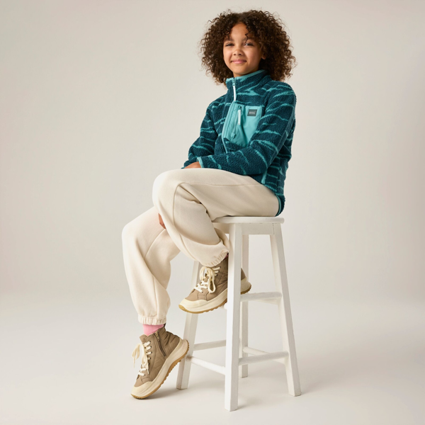 Regatta Kids Frankie Zebra Print Full Zip Fleece Jacket - Mediterranea