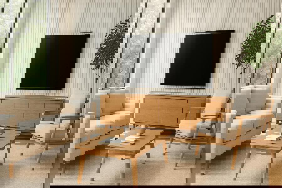 Panel Haus Colour White Acoustic Slat Wall Panel - 240cm x 32cm (2 pack)