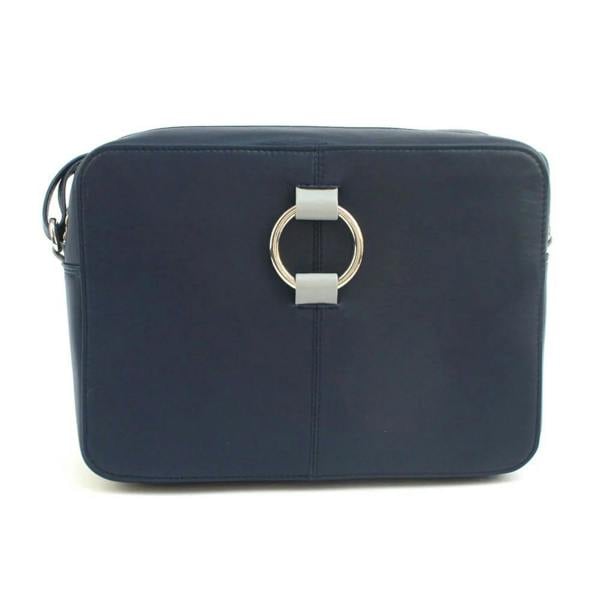 Eastern Counties Leather Womens Helen Leather Handbag - Navy/Grey