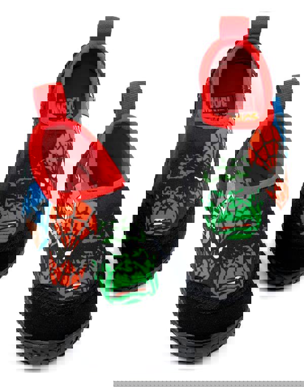 Disney Boys Black Marvel Heros Aqua Shoes