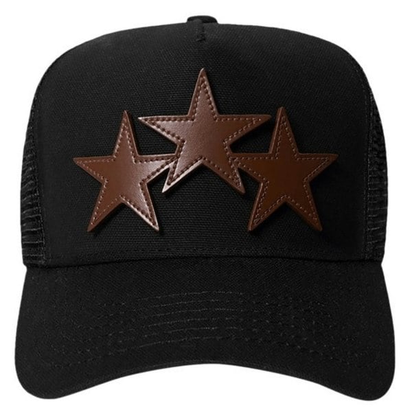 Amiri Three Star Black Trucker Hat One Size