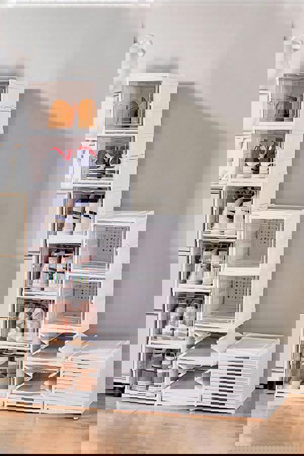 Living and Home 6-tier Shoe Organizer Storage Box Portable Folding Shoe Rack for Closet 25.7*34.7cm